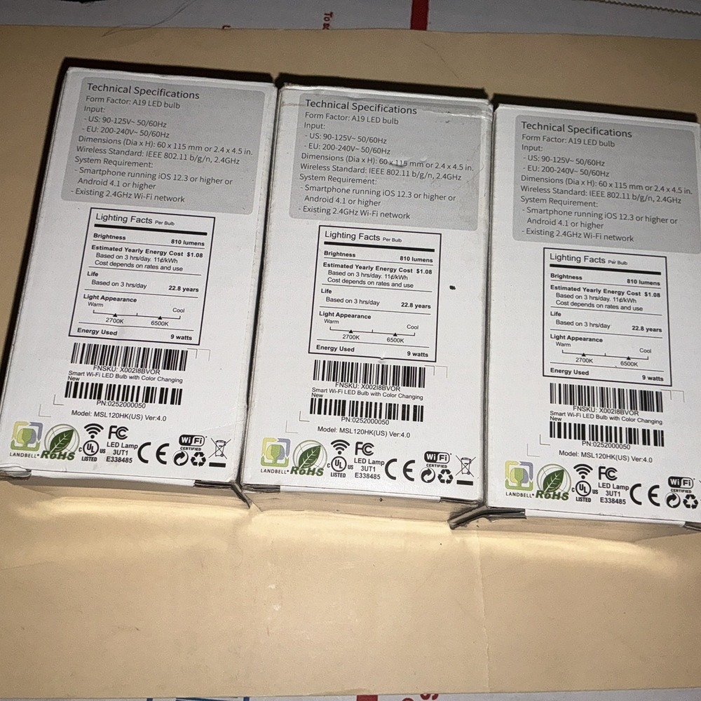 Meross Msl 120 Smart WiFi LED Bulb With Color Changing 3 Pack - Picture 2 of 3